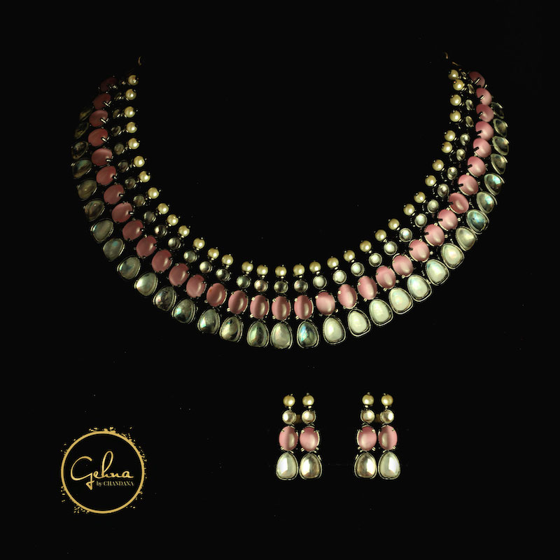 Pink & Polki necklace