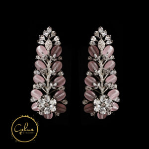 Victorian earrings with pink stones and AD