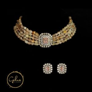 AD chokar set with quartz beads