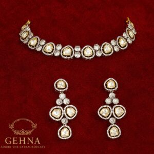 Antique finish polki & AD set