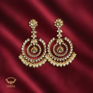 Kundan bali with pearl drops