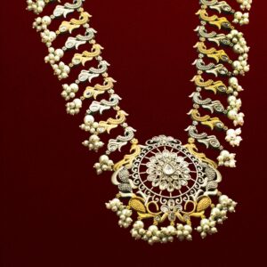 Two tone oxidized necklace set