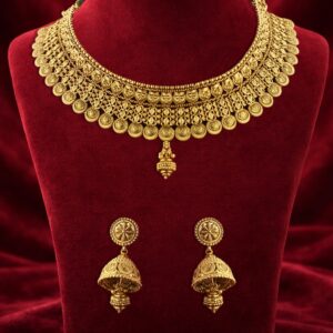 Antique golden temple necklace set