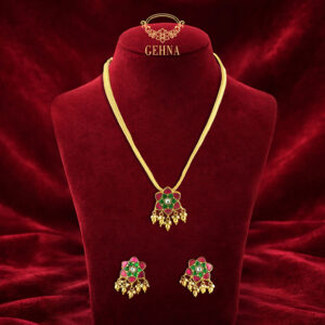 Semi precious Jadau pendant set