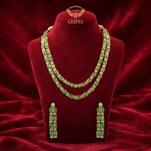 Green doublet necklace set