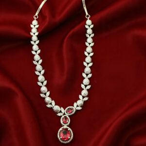 AD necklace set with ruby pendant