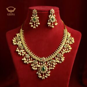 Golden rani hair with pearl drops