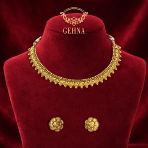 Ethnic gold-plated necklace set