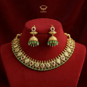 Kundan & kempu beads necklace set