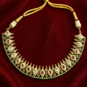 Kundan & kempu beads necklace set