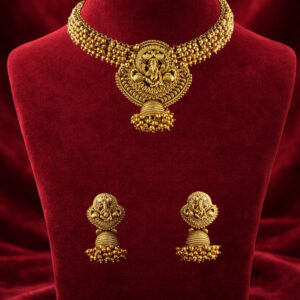 Antique gold temple choker set