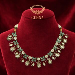 Moissanite polki necklace set