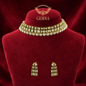 Kundan and pearl necklace set